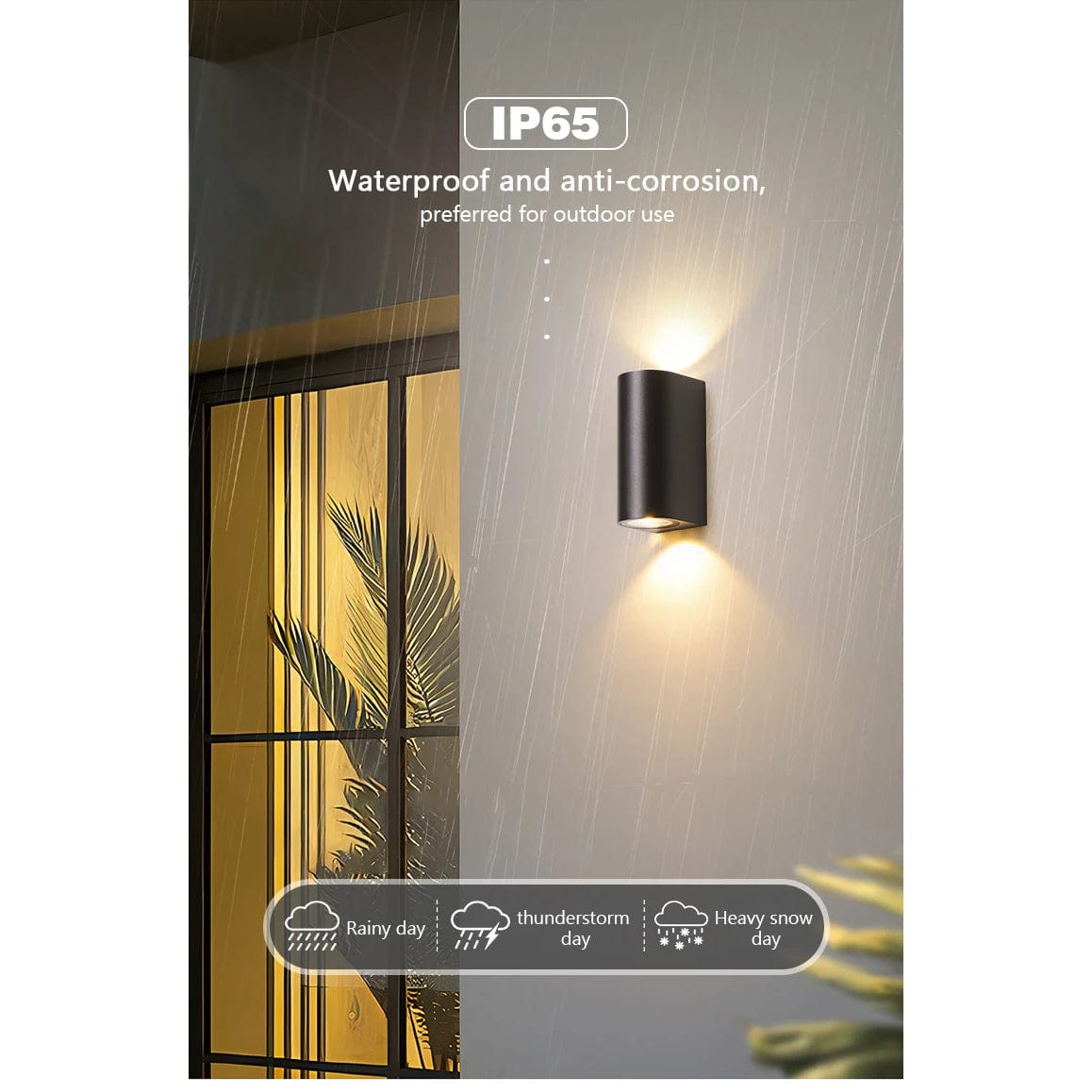 LED Utomhusvägglampa - Vattentålig Design - IP65 Klassad - Hållbart ABS Material - Modern Cylindrisk Form - 6W Effekt - Inomhus/Utebruk Carvallo