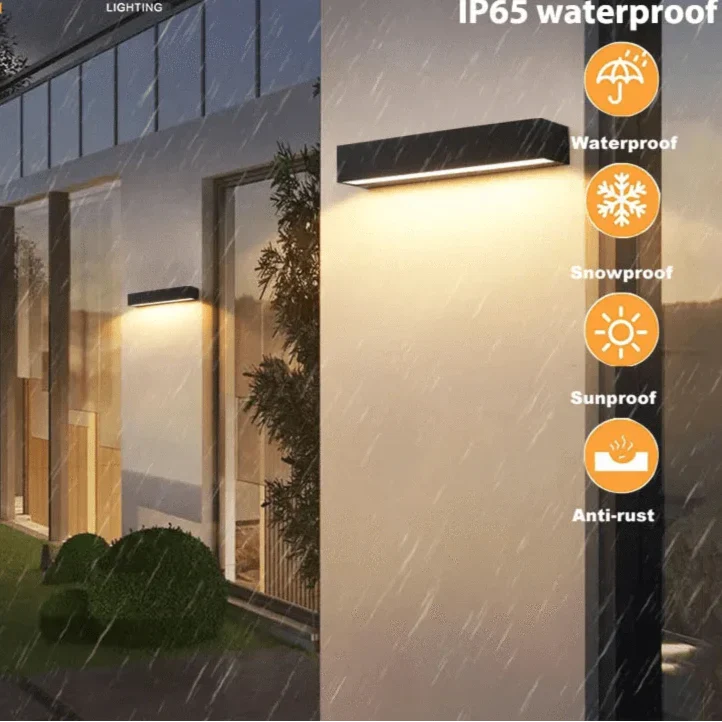 LED Utomhusvägglampor - Vattentäta Aluminiumvägglampetter för Veranda, Patio och Garage - Moderna Utomhusvägglyktor Carvallo