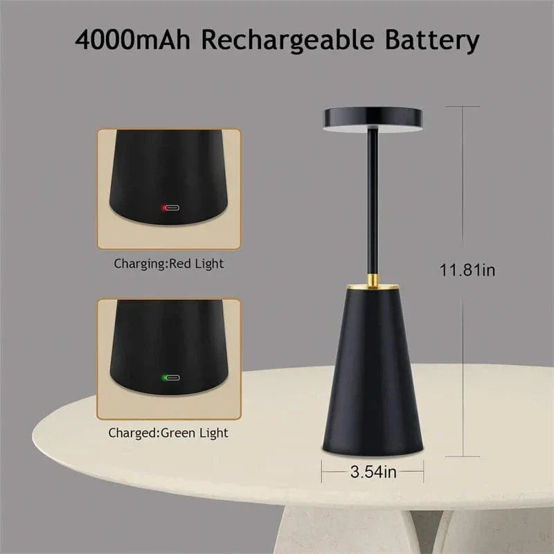 LED Laddningsbar Skrivbordslampa - Touch Dimming - Modern Design - Tre Färgtemperaturer - Sladdlös - Ideal För Inomhusbruk - Snygg Estetik Carvallo