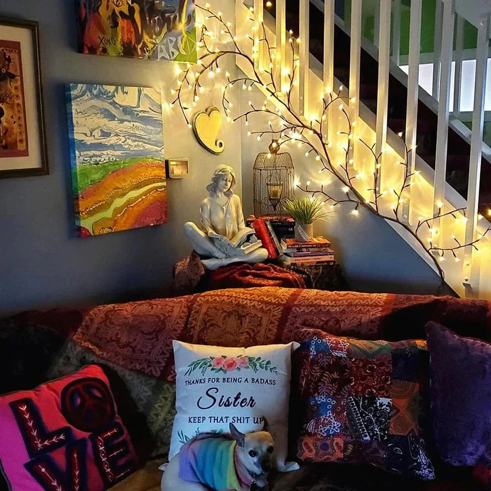 LED Trädgrenlampa - Sol- eller USB-drivet Carvallo