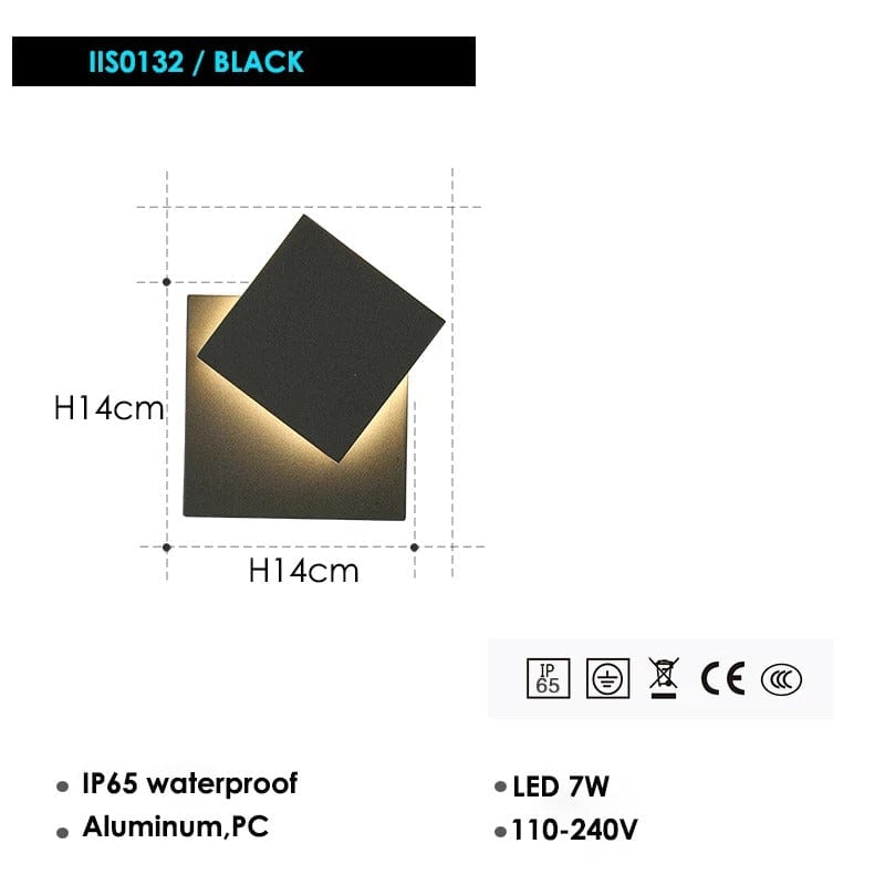 LED Vattentålig Utomhusvägglampa med 360° Rotation – Modern Utomhusväggljus för Trädgårdar och Dörrar Carvallo