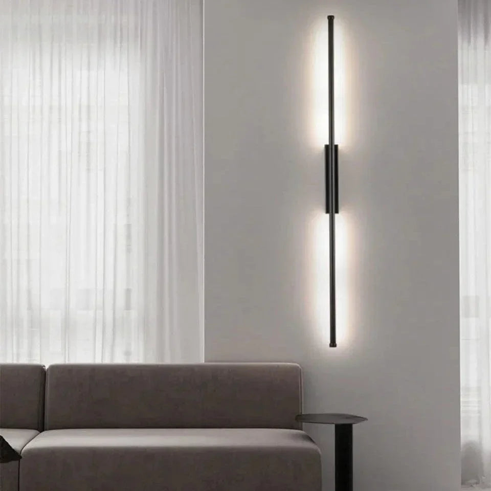 Minimalistisk LED Vägglampa – Modern Svart Järn Sconcelampa för Vardagsrum och Sovrum, Justerbara Höjdalternativ Carvallo