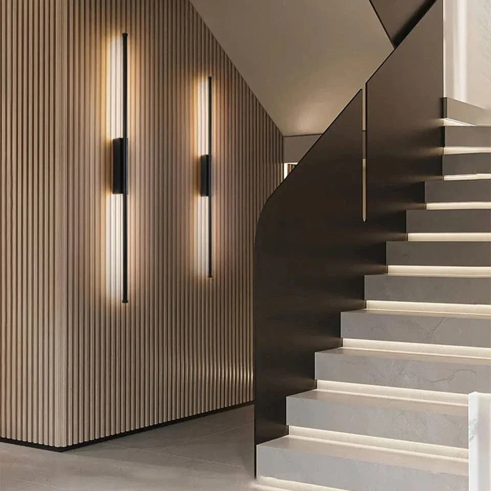 Minimalistisk LED Vägglampa – Modern Svart Järn Sconcelampa för Vardagsrum och Sovrum, Justerbara Höjdalternativ Carvallo