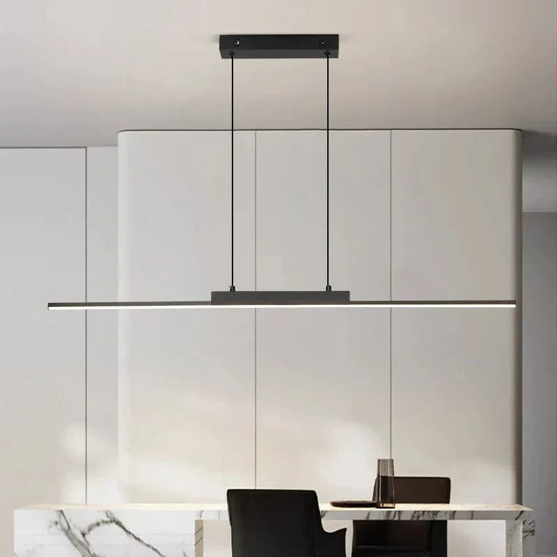 Modern svart taklampa med justerbar höjd – minimalistisk design - aluminium och silikon - perfekt för kök och matsal Carvallo