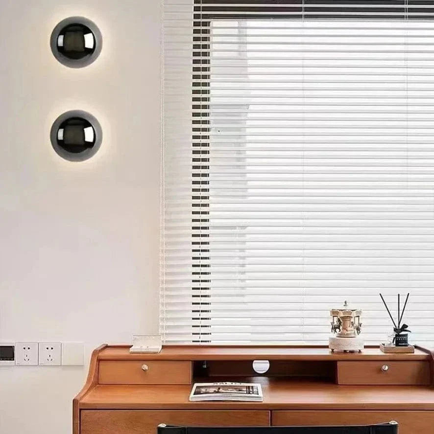 Modern Cirkulär Vägglampa - Hårdkopplad - Minimalistisk Design - Pläterad Silverfinish - Inomhusbruk - Idealiskt För Korridor Och Sängsidesbelysning Carvallo