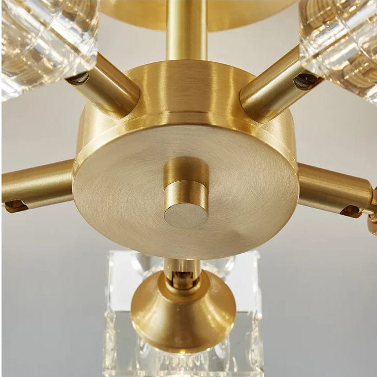 Modern guld kristallkrona – G9-baserad semi flush mount taklampa för vardagsrum, matsal, kök Carvallo