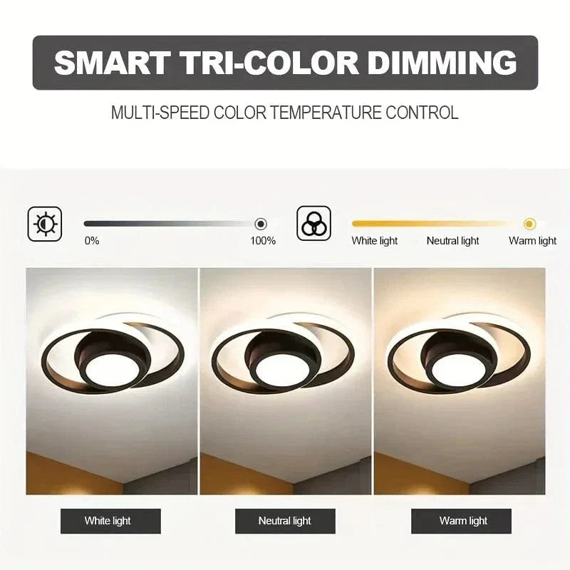 Modern LED Takmonterad Lampa - Dimmbar - Energisnål - Tre Färgtemperaturer - Hållbar Design - Lämplig för Inomhusbruk Carvallo