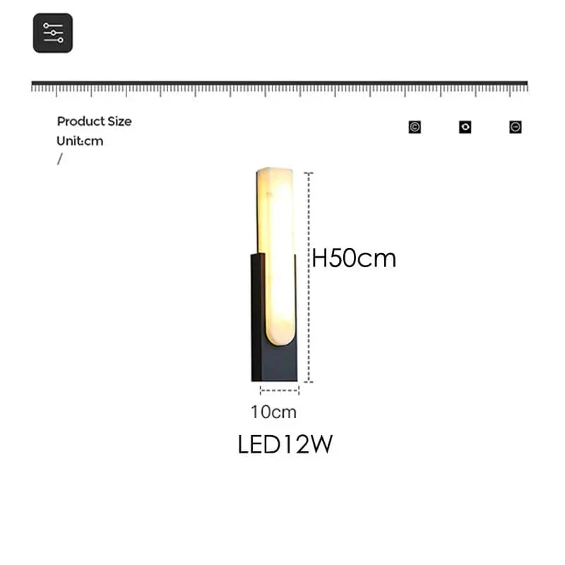 Modern LED Vägglampa - 19.6 Marmor Väggljus för Vardagsrum och Hall Inomhusbelysning Carvallo