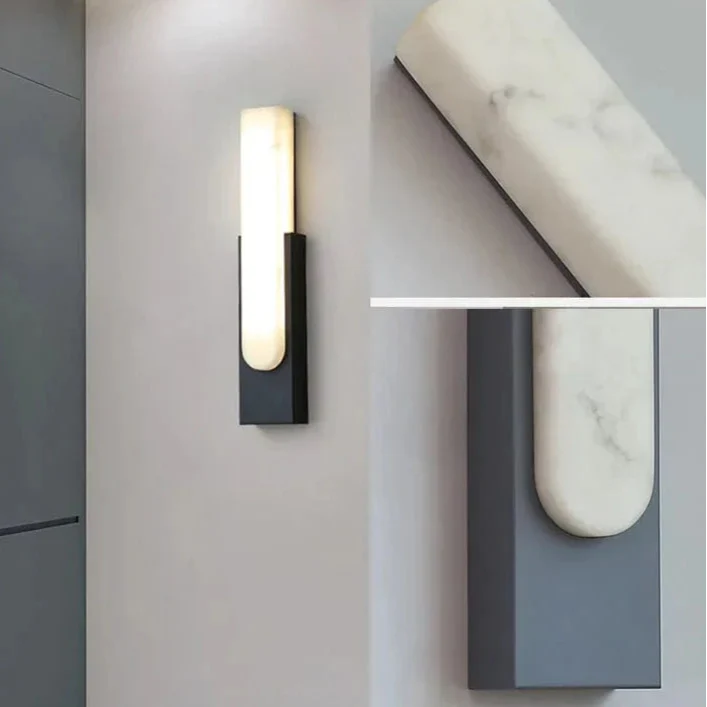 Modern LED Vägglampa - 19.6 Marmor Väggljus för Vardagsrum och Hall Inomhusbelysning Carvallo