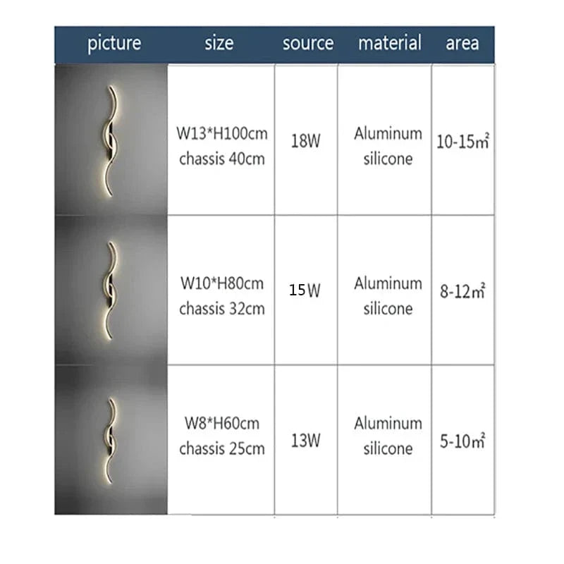 Modern minimalist LED vägglampa – 24 tum lång remdesign för inomhus sovrum och vardagsrum vägglampor Carvallo