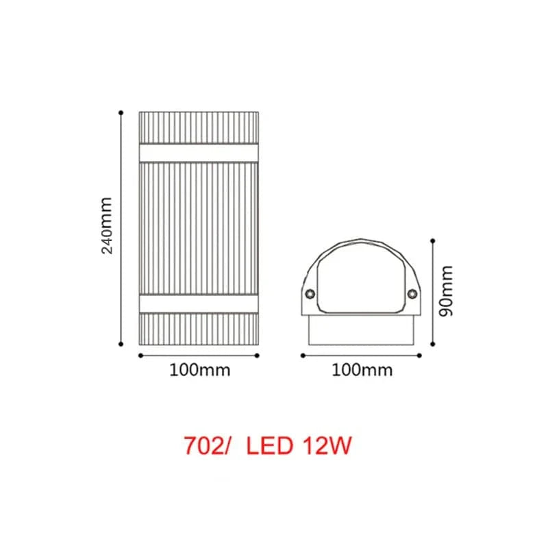 Modern Utomhus Vägglampa - Vattentät Aluminium Sconce för Trädgård och Veranda - 6W/12W Alternativ Carvallo