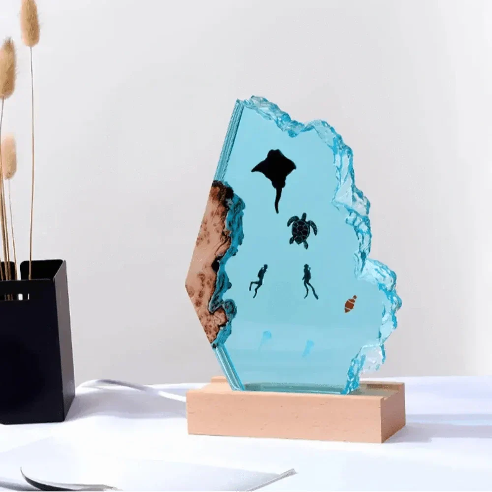 Naturinspirerad harts nattlampa Carvallo