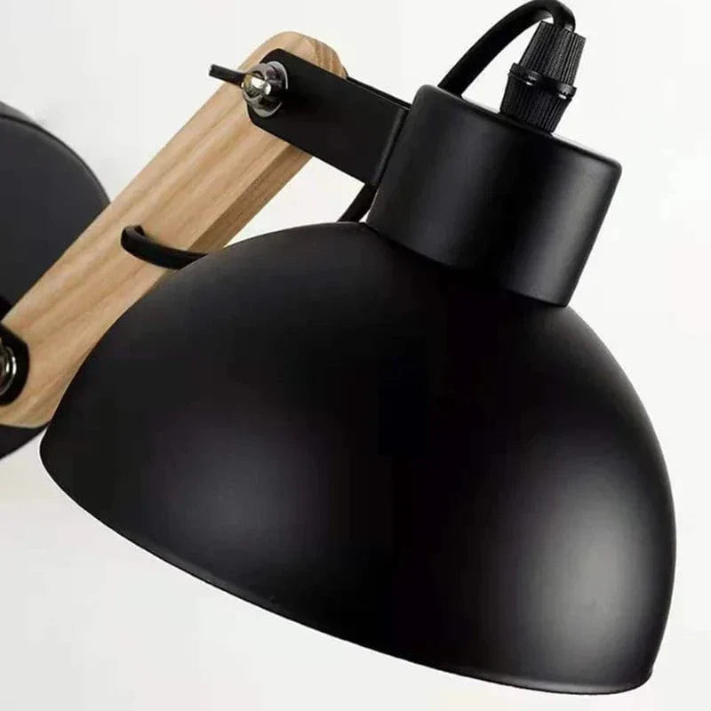 Nordisk Justerbar Vägglampa – Järn och Trä Sconcelampa för Modern Hem- och Hotellinredning Carvallo
