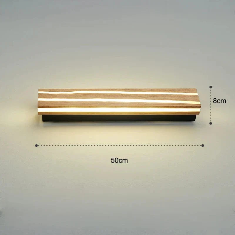 Nordic LED Trä Vägglampa - Justerbar Vägglampa för Badrum, Sovrum och Vardagsrum - Varm & Kall Vit Belysningsalternativ Carvallo