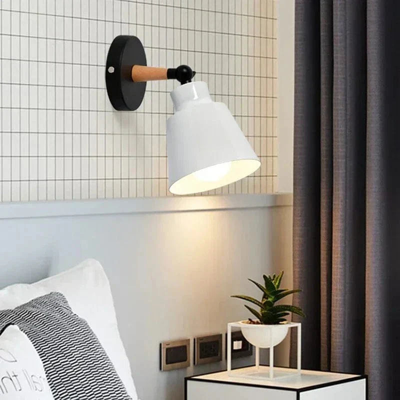 Nordic Solid Wood LED Vägglampa – Minimalistisk Vägglampa Belysning för Inomhus Sovrum och Vardagsrum Carvallo
