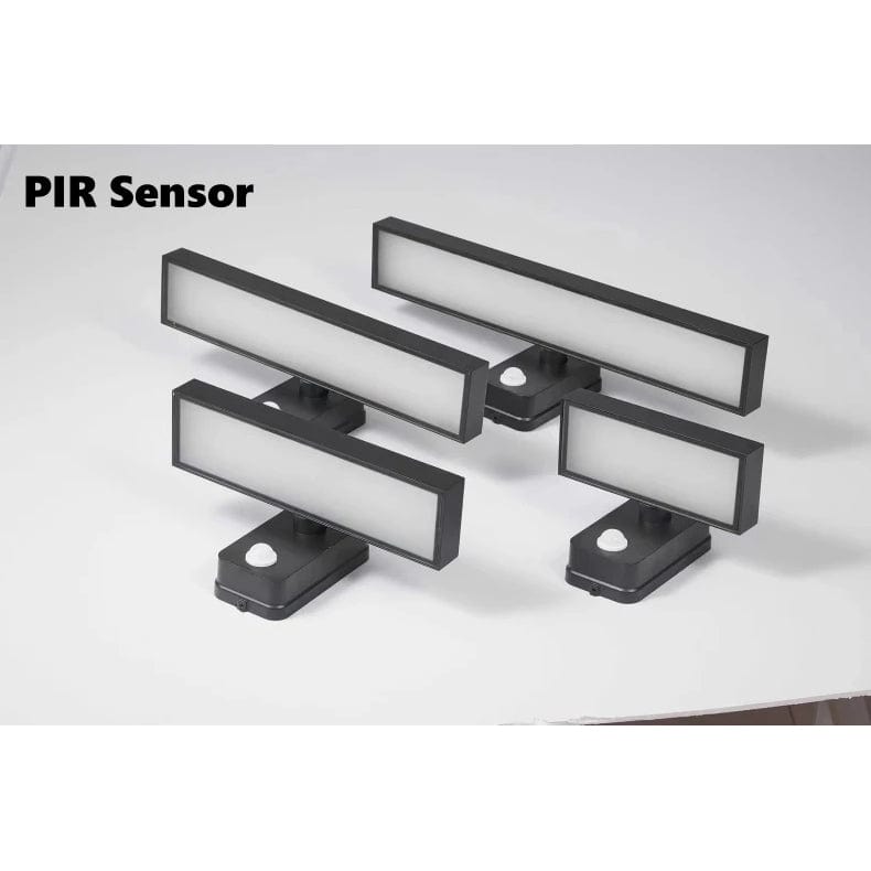 PIR Rörelsesensor Utomhus Vägglampa - Rotterbar Design - IP65 Vattentålig - Varm Vit - Justerbar Längd - Aluminium Och Glas Carvallo