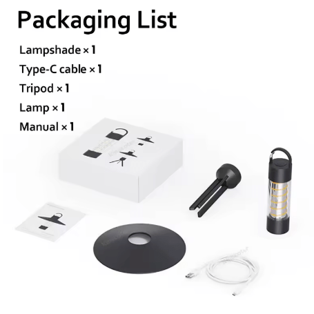 Justerbart stativ uppladdningsbar campinglampa Carvallo