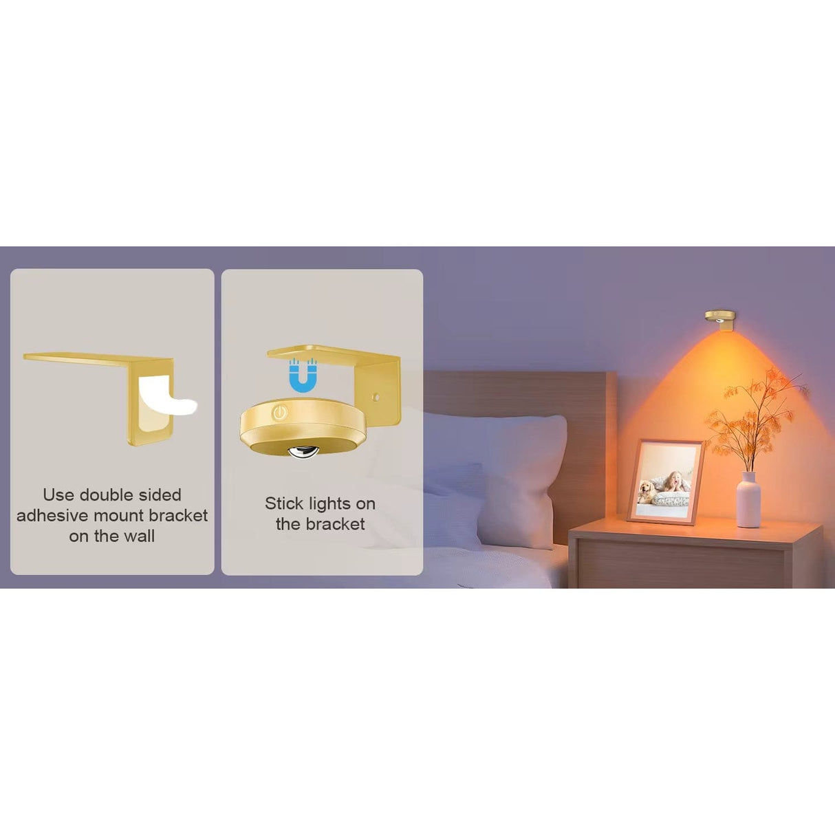 Återuppladdningsbara LED puckljus med magnetfäste – RGB-färgtemperatur - Justerbar ljusstyrka - Inomhus konstbelysning - Fjärrkontroll Carvallo