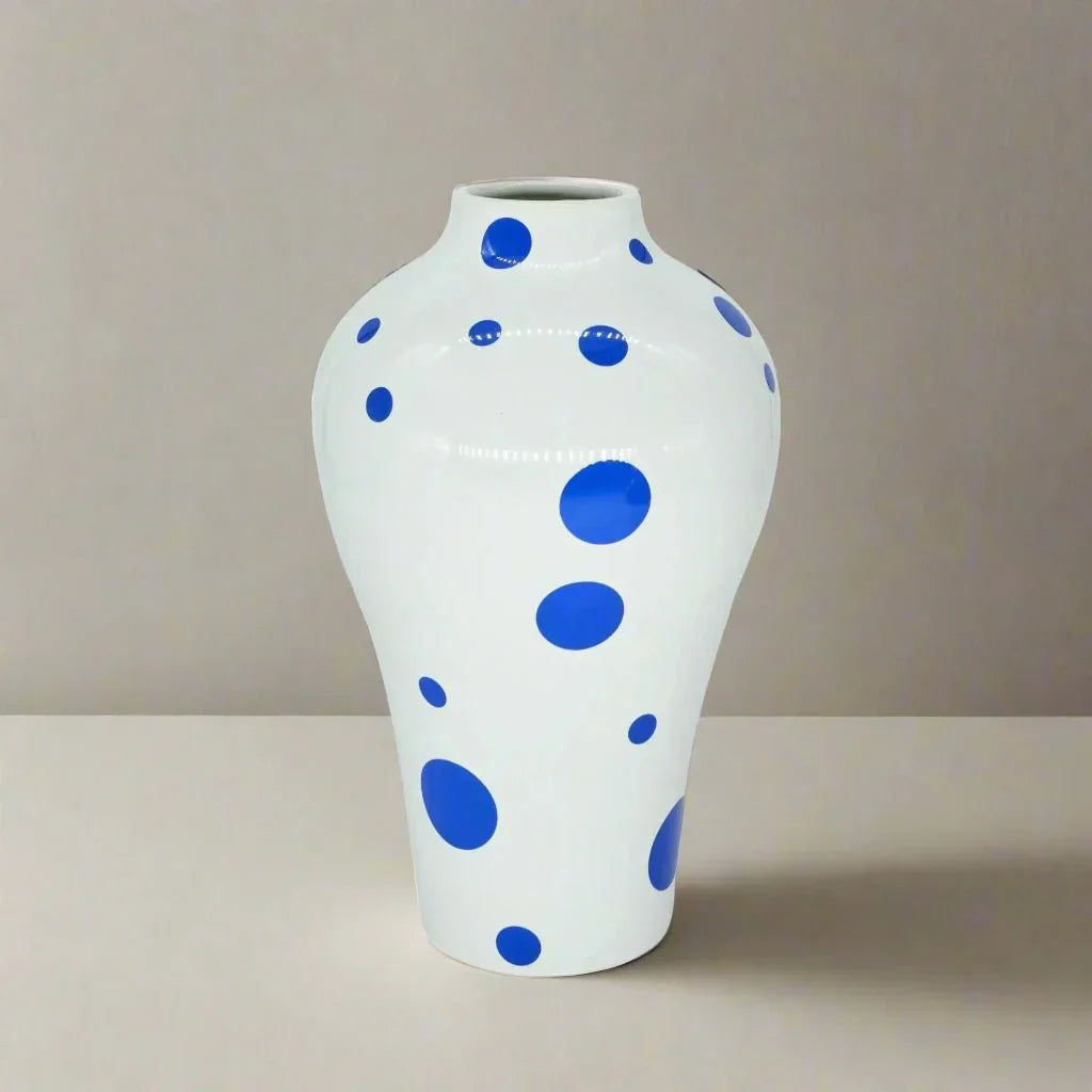 Vibrant Blue Geometrisk Keramik Vaser Modern Hem Dekor Carvallo