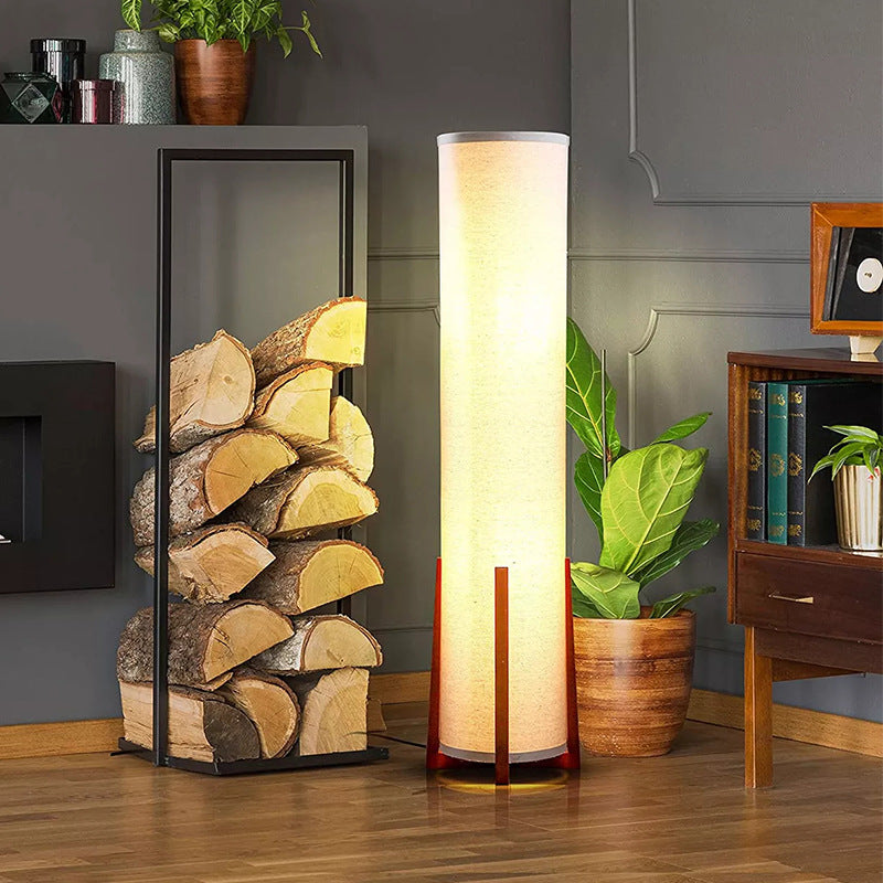 Japanskinspirerad Wabi-Sabi Golvlampa i Papper & Trä – Skulptural Belysning i Naturlig Stil Hemnix