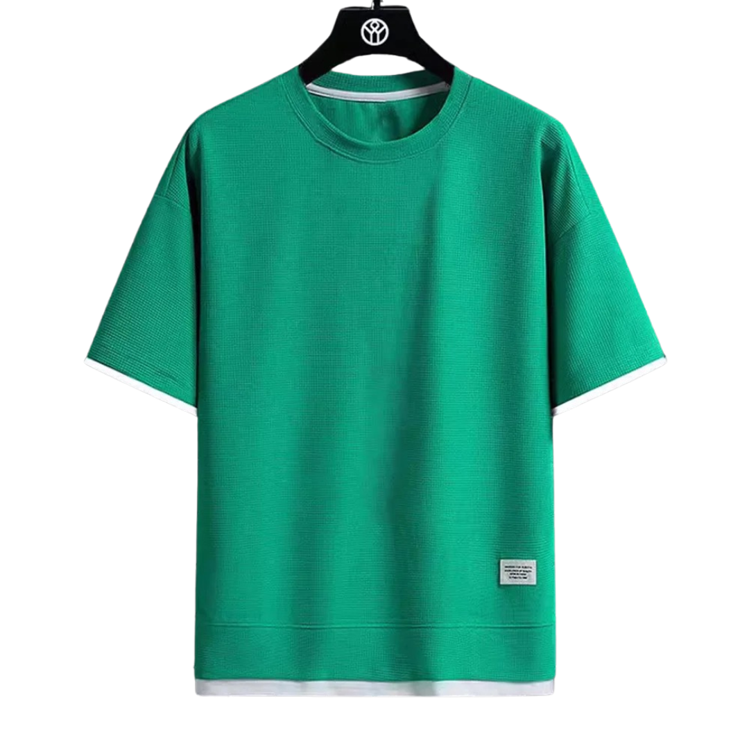 Premium våffel Tshirt för män-Hemnix-Grön-S-Hemnix