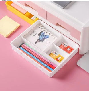 Carvallo skrivbord organiserare | Multifunktionell förvaringslåda | För kosmetik och kontorsmaterial | 3-facks system Carvallo