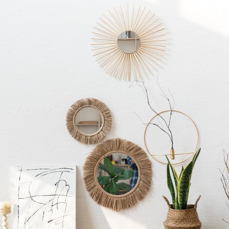 Handvävd Boho Rope Wall Mirror – Rustik Charm MILA Sverige