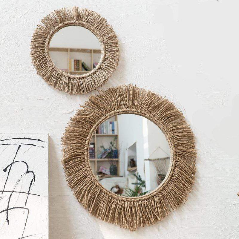 Handvävd Boho Rope Wall Mirror – Rustik Charm MILA Sverige