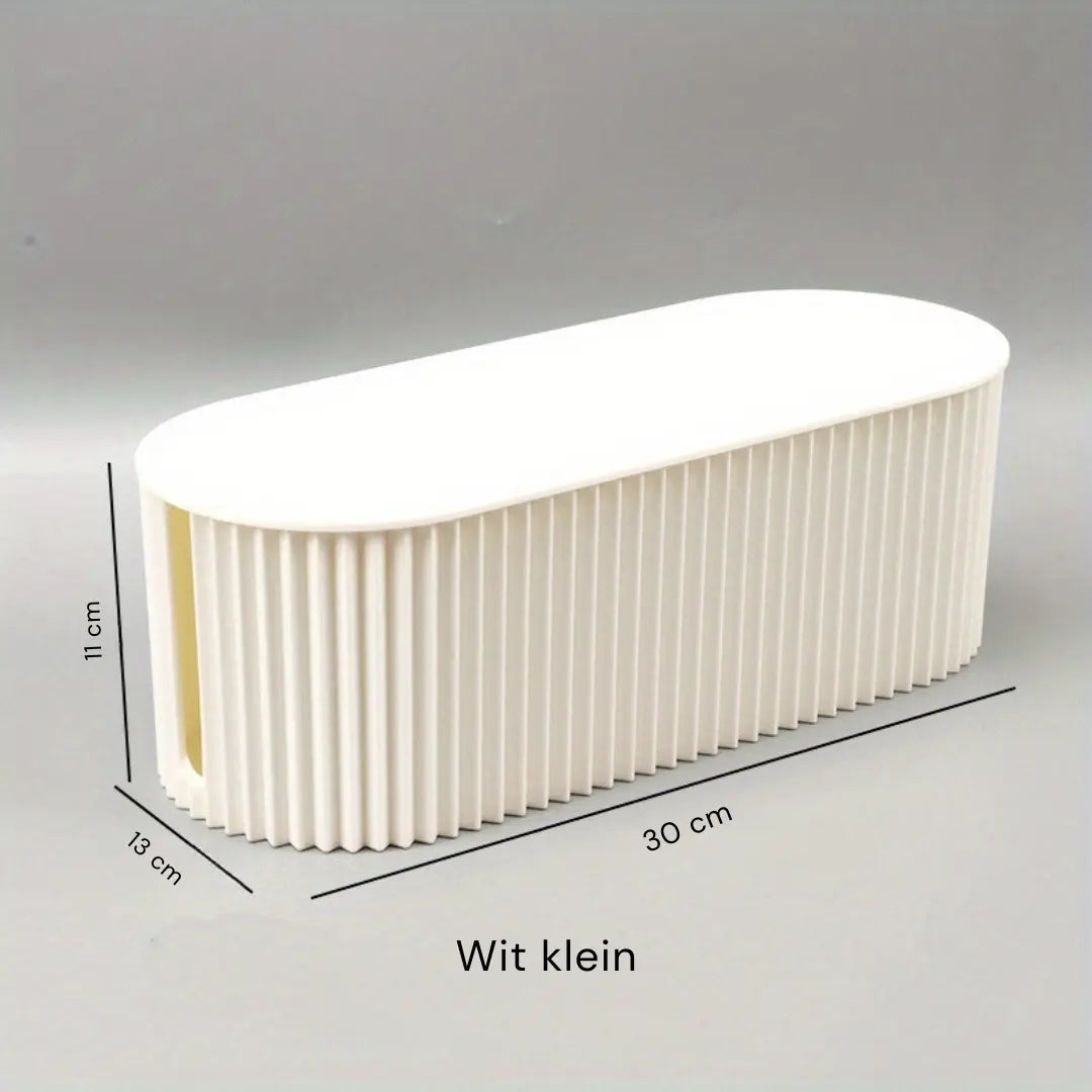 Carvallo Kabelbox Skrivbord Organizer | Kabelhantering & Förvaring | Vit | 30x11x13 cm Carvallo