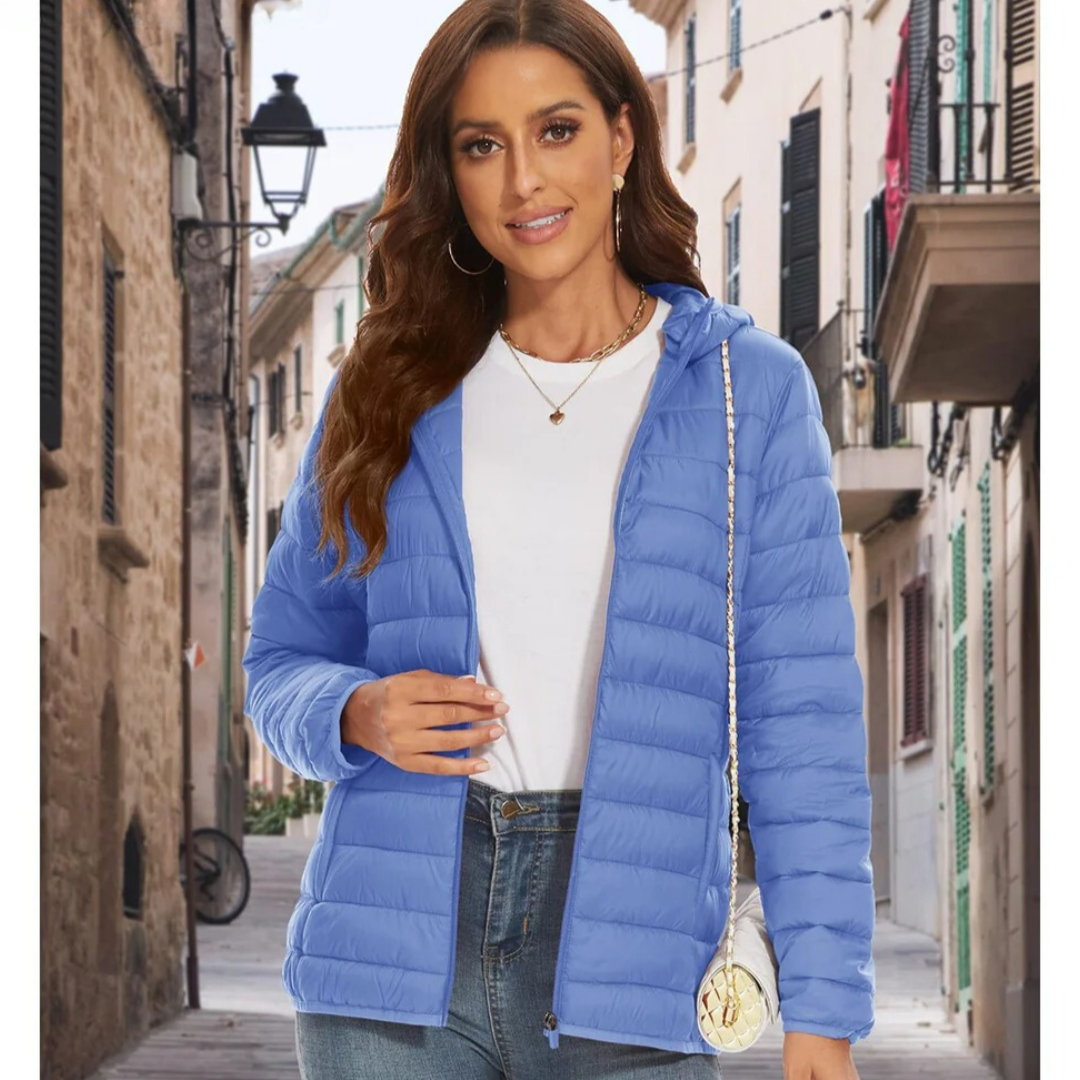 Lätt huva pufferjacka för kvinnor-Bellasverige-Hemnix