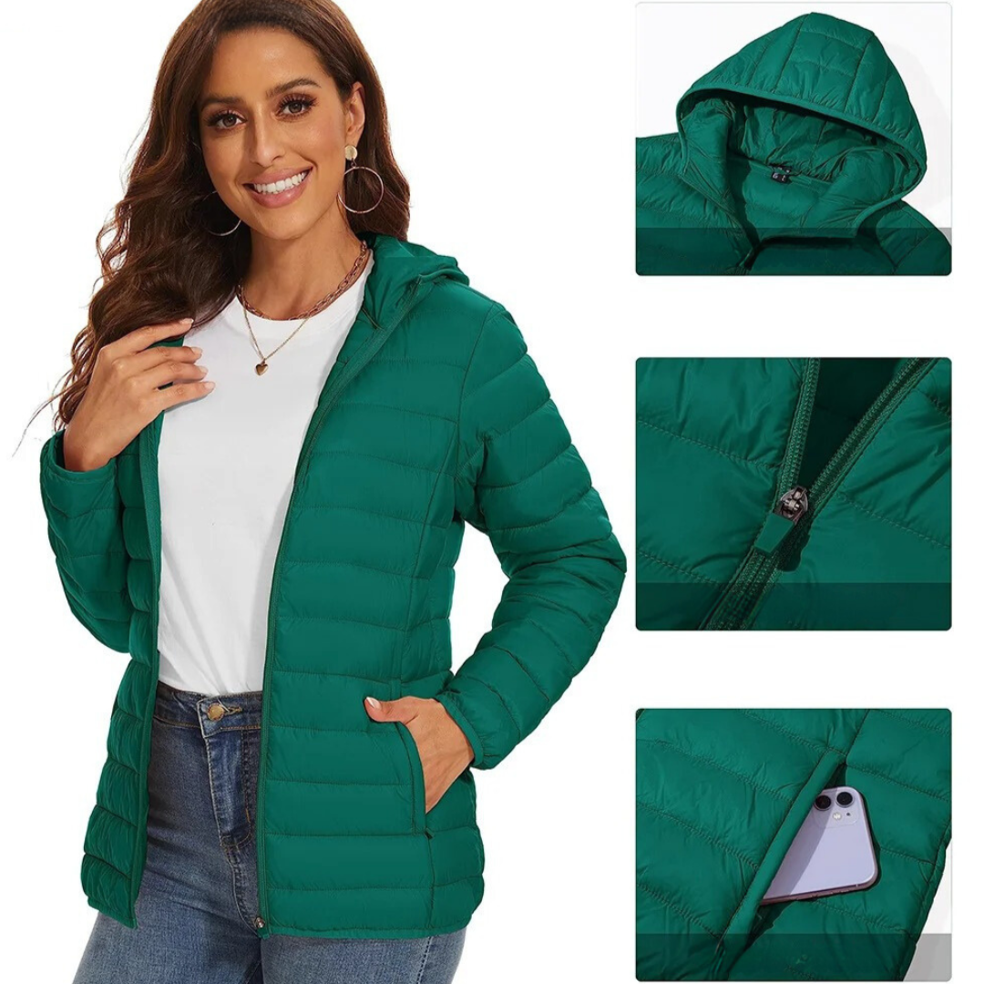 Lätt huva pufferjacka för kvinnor-Bellasverige-Hemnix