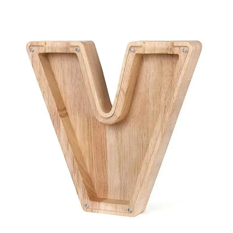 Trä Bokstavsbokstäver Initial Spargris Personlig Inredning Carvallo