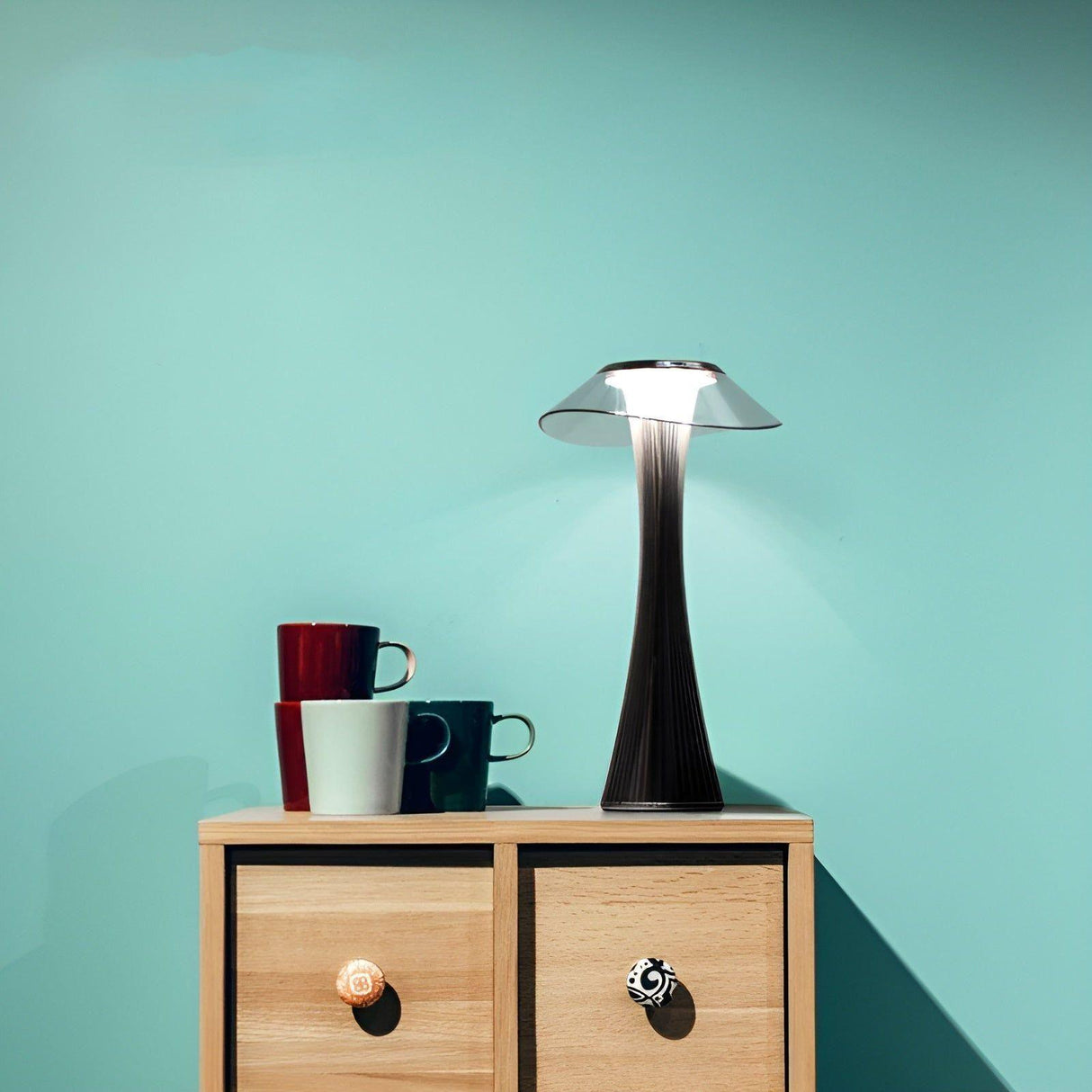 Gior Bordslampa - Uppladdningsbar Italiensk Kristall Nattduksbordslampa med Smart Touch Carvallo