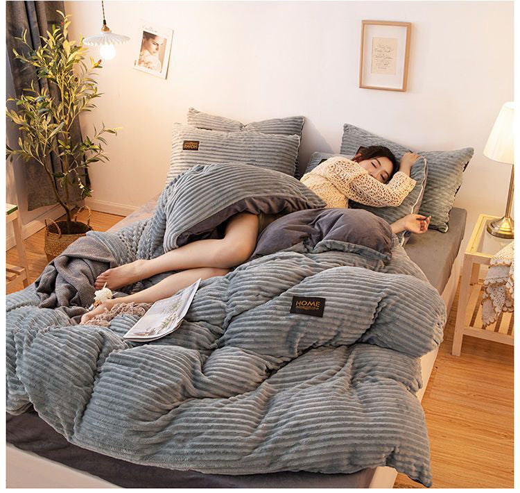 Mjuk Plysch Duvetöverdrag för Vinter - PlushWarm Carvallo