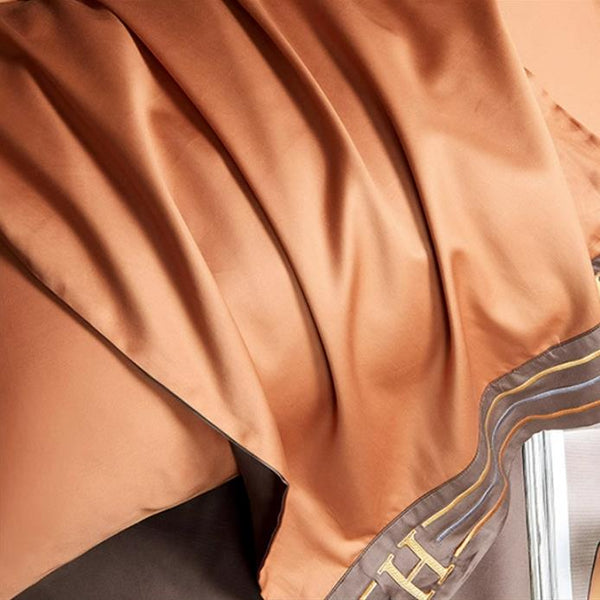 Deluxe Satinbomull Broderad Sängklädesats - 4-delad - LB7 Carvallo