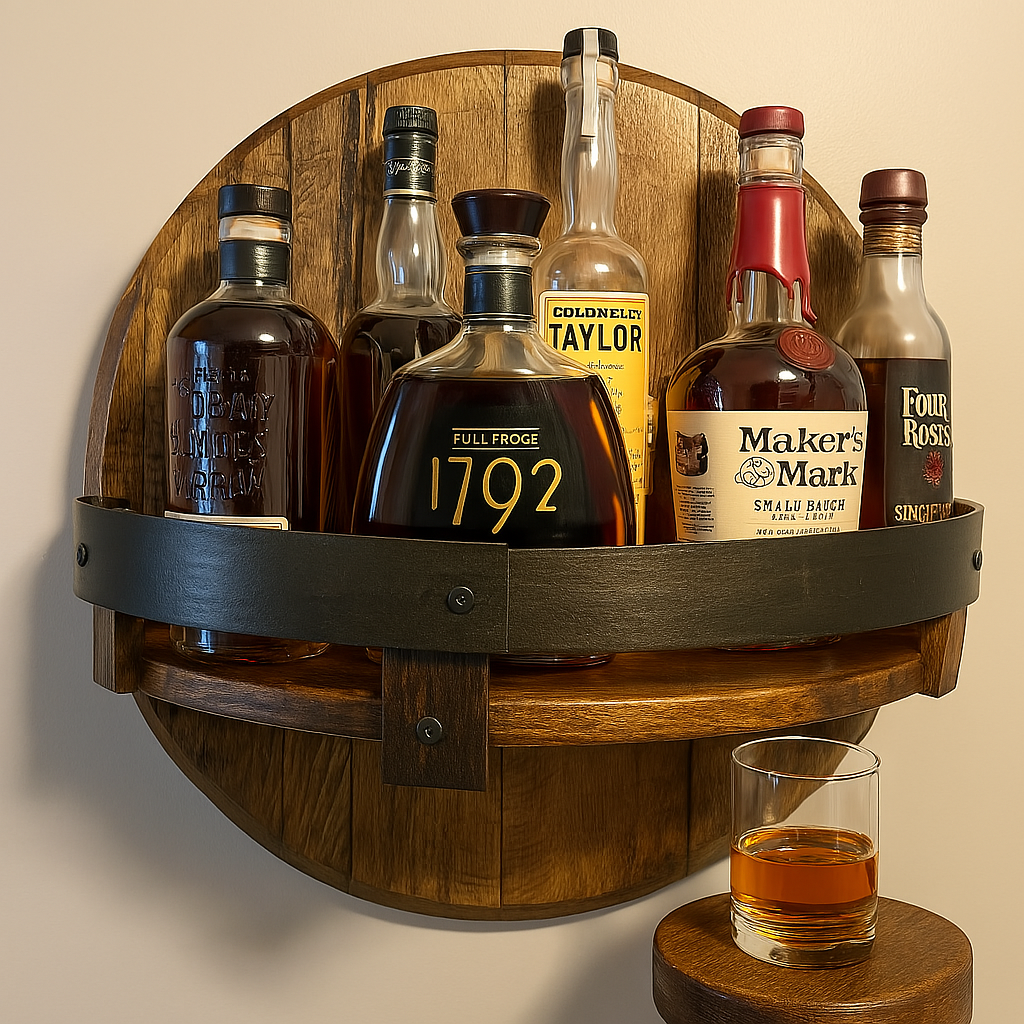 Rustik Ekvägg hylla för Whiskeyflaskor Carvallo