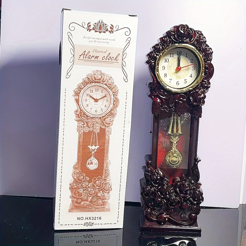 Elegant Vintage Floral Pendulum Klocka – Stämningsfull Dekoration för Ditt Vardagsrum eller Kontor Carvallo