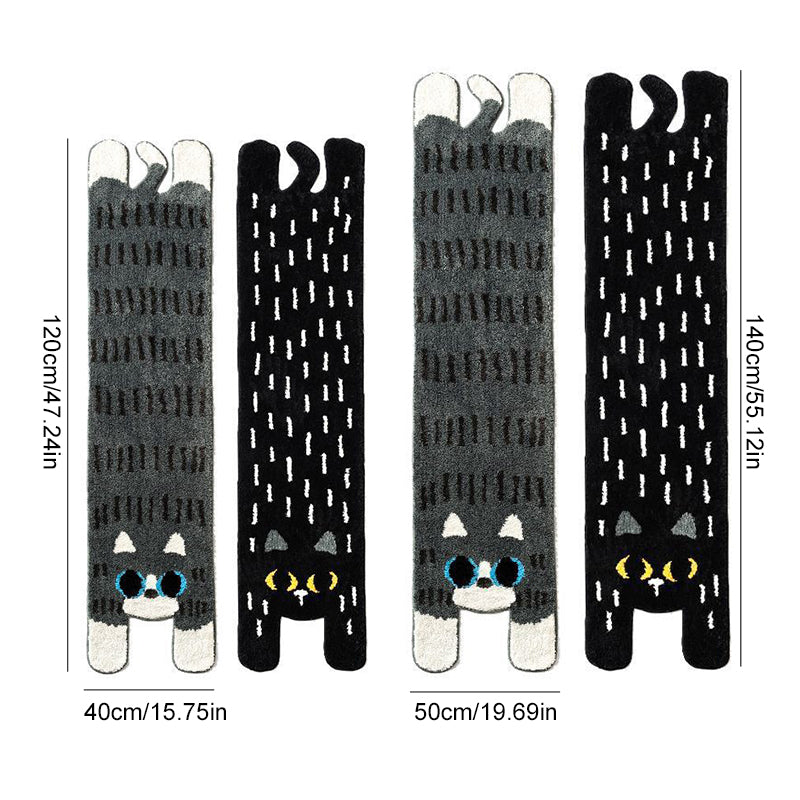 PurrPath - Lång matta och entrématta med katt-tema med söta ansiktsdesigner Carvallo