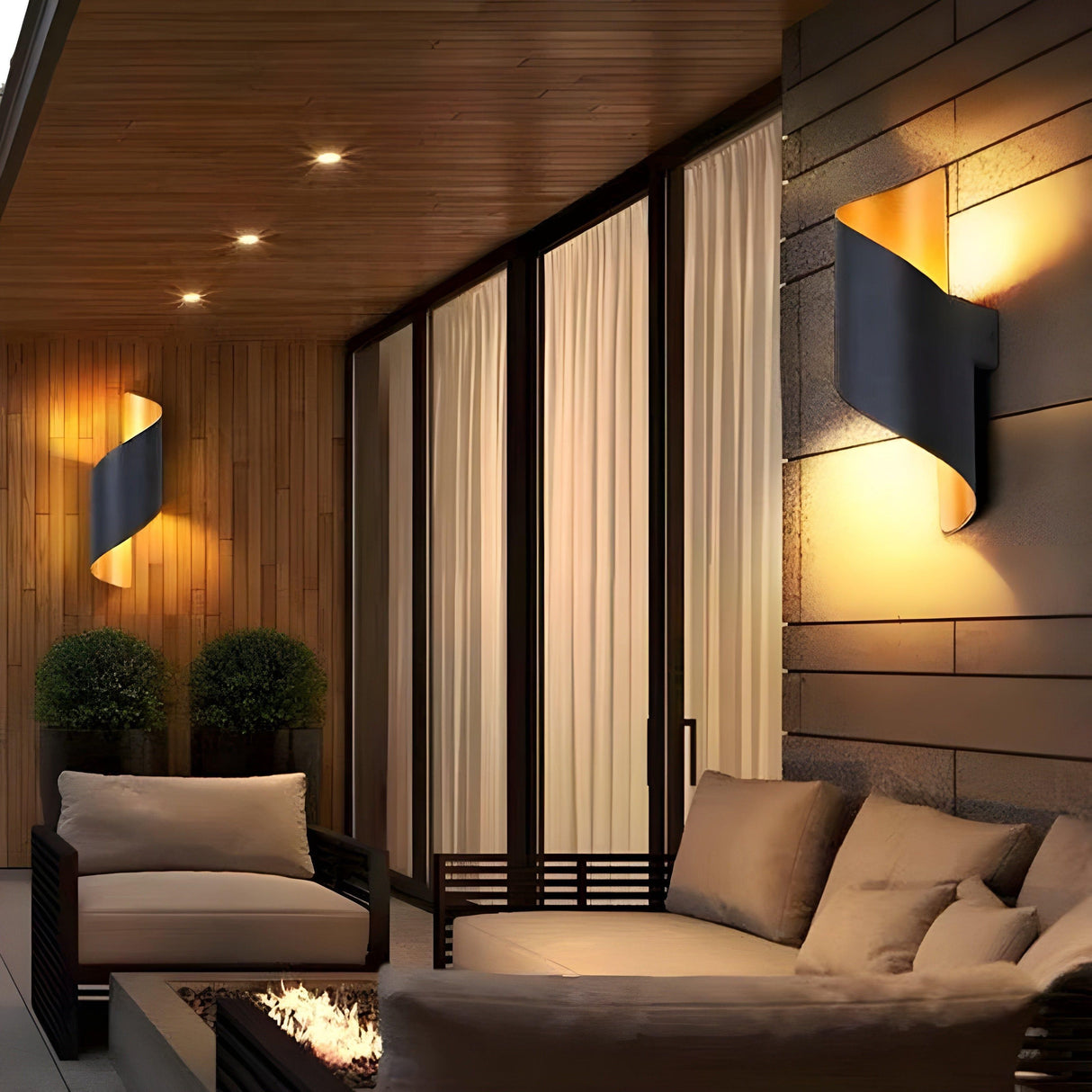 SpiralGlow Light - Nordisk vattentät metall spiral LED vägglampa Carvallo