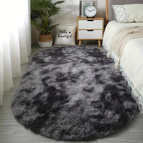 Plush Oval Rug – Mjuk och stilren matta för sovrum och vardagsrumsdekoration Carvallo