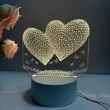 HartenLicht - Geometrisk USB Bordslampa med Varm Glöd för Kärleks Tema Dekoration Carvallo