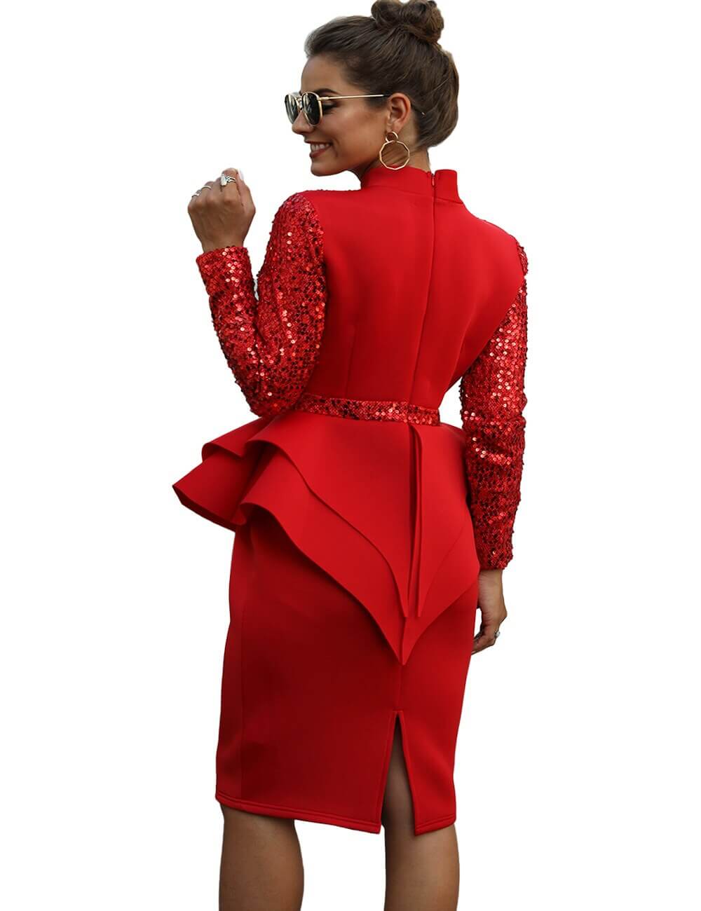 Midi bodycon klänning med paljetter-Clothes for women-Hemnix-Hemnix