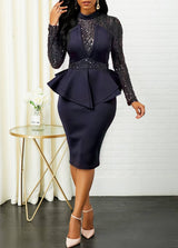 Midi bodycon klänning med paljetter-Clothes for women-Hemnix-Hemnix