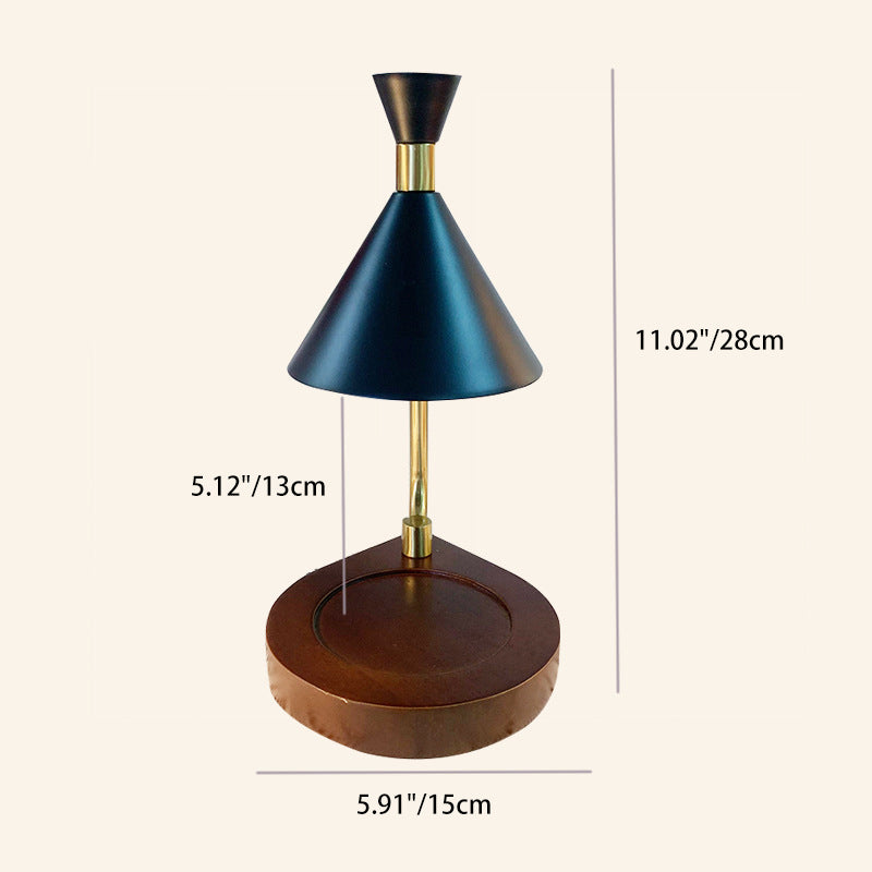 Contemporary Iron & Wood Bordslampa – Cone Shade MILA Sverige
