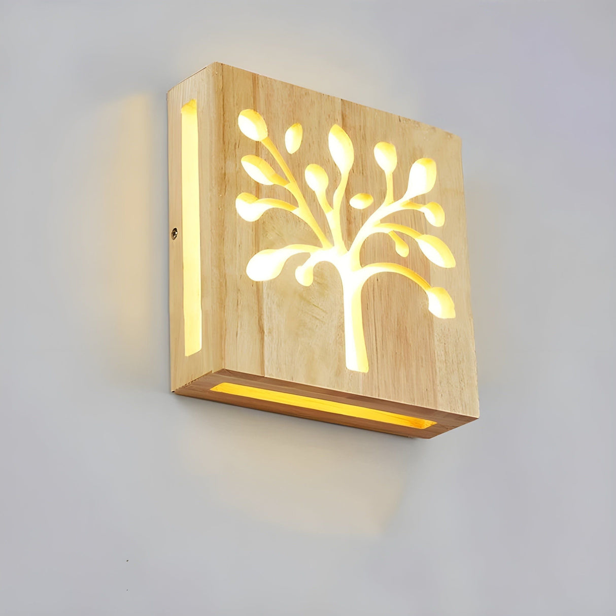 LumoWood Light - Modern LED-vägglampa i massivt trä Carvallo