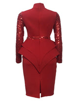 Midi bodycon klänning med paljetter-Clothes for women-Hemnix-Hemnix