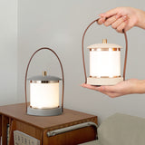 Portable LED Cylinder Lamp – Sleek Leather Look MILA Sverige