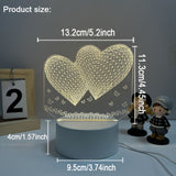 HartenLicht - Geometrisk USB Bordslampa med Varm Glöd för Kärleks Tema Dekoration Carvallo