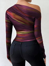 Dam Långärmad T-shirt Avslappnad 100% Bomull-T-shirts-Hemnix-Hemnix