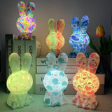 RainbowBunny | Kreativ 3D-skriven LED-nattlampa med handmålad design MILA Sverige